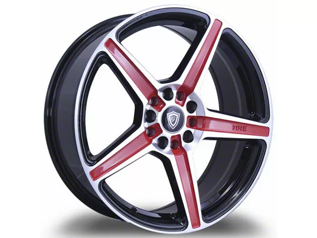G-Line Alloys G5067 Gloss Black with Red Line Wheel; 18x9 (15-23 Mustang EcoBoost w/o Performance Pack, V6)