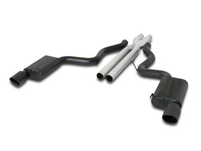 Gibson Cat-Back Exhaust w/ X-Pipe; Black Tips (15-17 GT Fastback)
