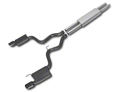 Gibson Cat-Back Exhaust; Black Tips (15-17 V6 Fastback)