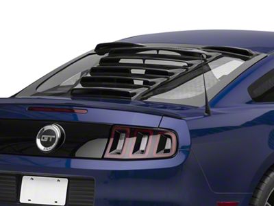 Tekno 1 Rear Window Louvers; Gloss Black (05-14 Mustang Coupe)