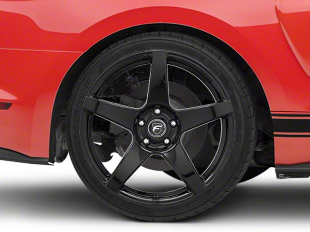 Forgestar CF5 Monoblock Piano Black Wheel; Rear Only; 19x10 (15-23 Mustang GT, EcoBoost, V6)