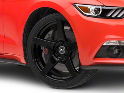 Forgestar CF5 Monoblock Piano Black Wheel; 19x9; 35mm Offset (15-23 Mustang GT, EcoBoost, V6)