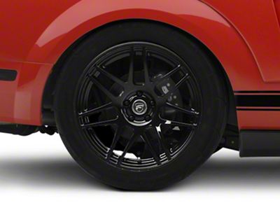 Forgestar F14 Monoblock Piano Black Wheel; Rear Only; 20x11; 56mm Offset (05-09 Mustang)