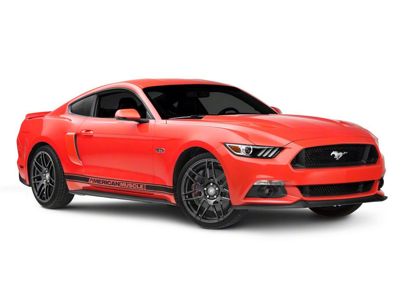 正規品G/FORE ブラック しん Forgestar Mustang D5 Drag Black Machined Wheel; Front Only