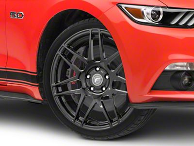 Forgestar F14 Monoblock Piano Black Wheel; 19x9; 35mm Offset (15-23 Mustang GT, EcoBoost, V6)