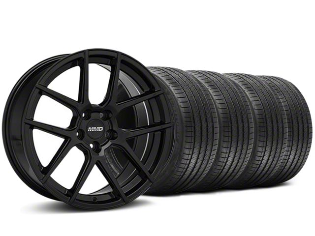 MMD Zeven Black Wheel and Sumitomo Maximum Performance HTR Z5 Tire Kit; 20x8.5 (05-14 Mustang)