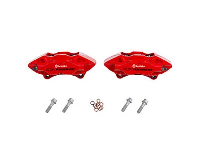 GM Brembo Performance 4-Piston Rear Brake Calipers; Red (16-24 Camaro SS, ZL1)