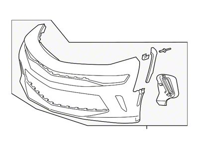 GM Bumper Cover; Front; Without 1LE Performance Package; Primered (16-18 Camaro)