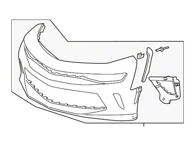 GM Front Bumper Cover; Primered (16-18 Camaro SS)