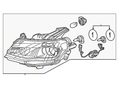 GM Halogen Headlight; Passenger Side (16-18 Camaro w/ Factory Halogen Headlights)