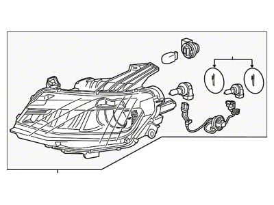 GM Halogen Headlight; Passenger Side (16-18 Camaro w/ Factory Halogen Headlights)