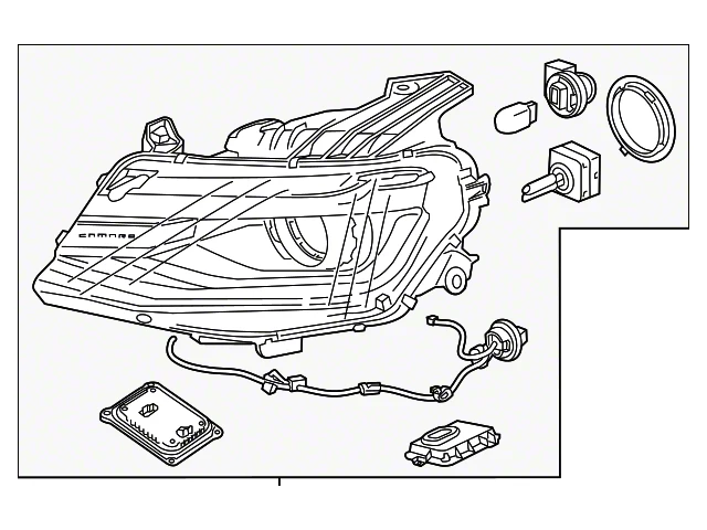 GM HID Headlight; Passenger Side (16-24 Camaro w/ Factory HID Headlights)