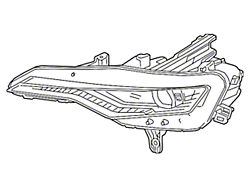 GM LED Headlight; Driver Side (19-24 Camaro LS & LT w/ Factory LED Headlights & w/o RS Package)
