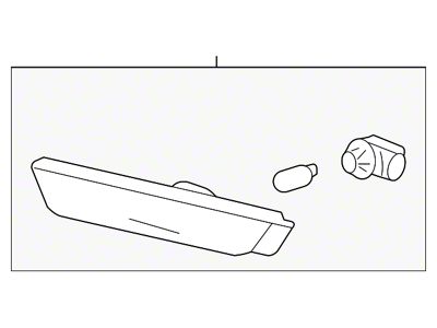 GM Side Marker Light Assembly; Rear Left; Without Tow Hooks (10-15 Camaro)