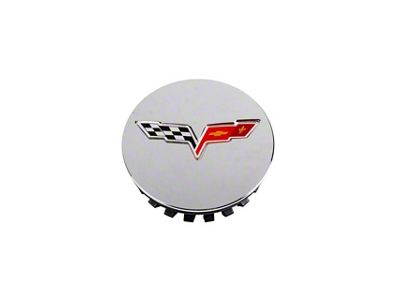 GM Center Cap with Crossed Flags Logo; Chrome (08-13 Corvette C6)