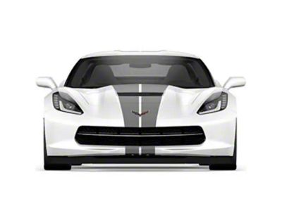 GM Dual Full Length Stripes; Cyber Gray (14-19 Corvette C7 Convertible)