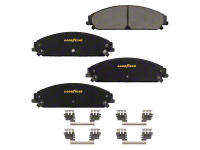 Goodyear Brakes Premium Ceramic Brake Pads; Front Pair (06-14 Charger w/ Dual Piston Front Calipers; 15-17 Charger Daytona, R/T, AWD SE, AWD SXT; 18-23 Charger w/ Dual Piston Front Calipers))