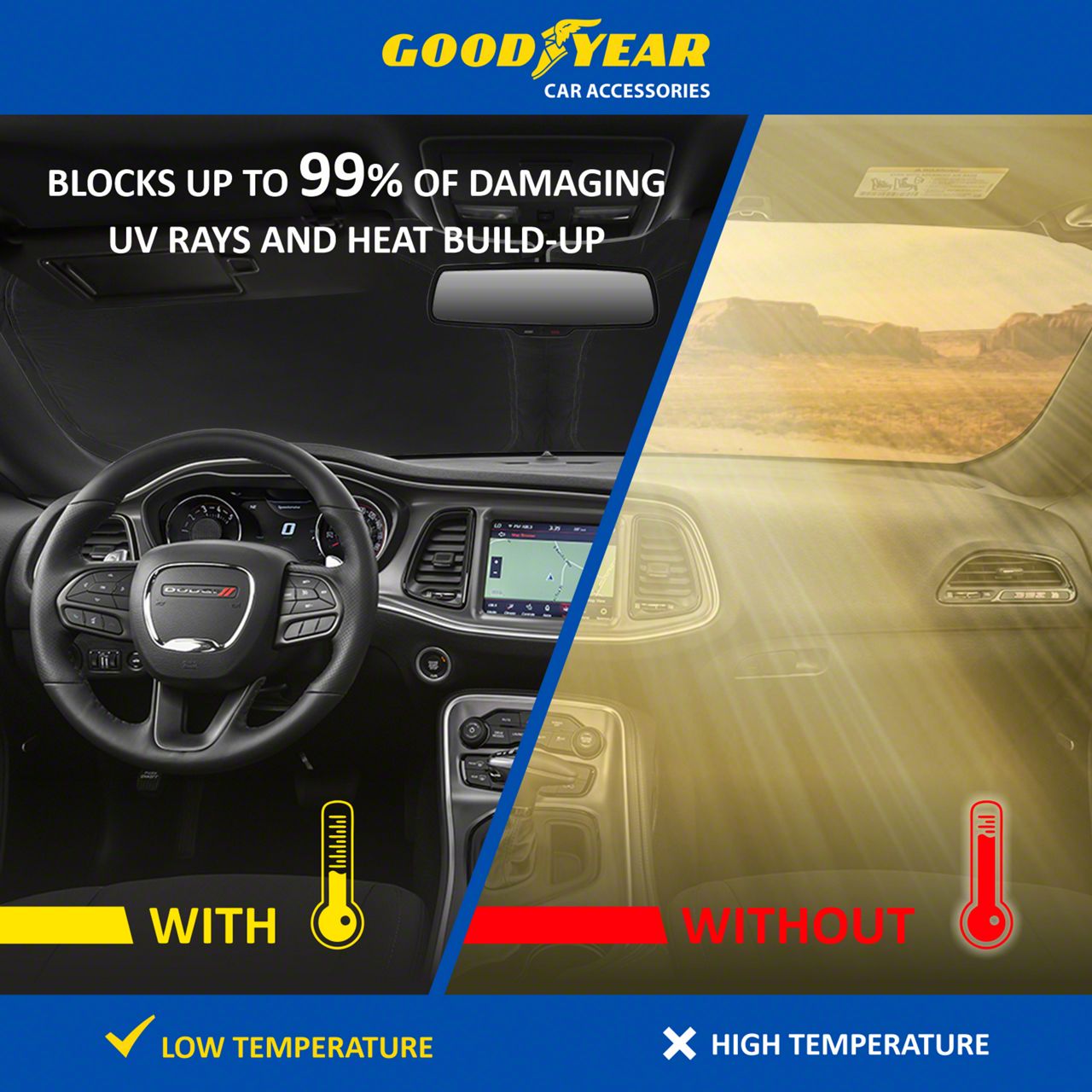 Goodyear Car Accessories Challenger Windshield Sun Shade