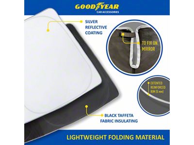 Goodyear Car Accessories Windshield Sun Shade (11-23 Charger)