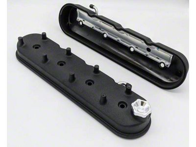 Granatelli Motor Sports Tall Valve Covers; Black Wrinkle (10-15 V8 Camaro)