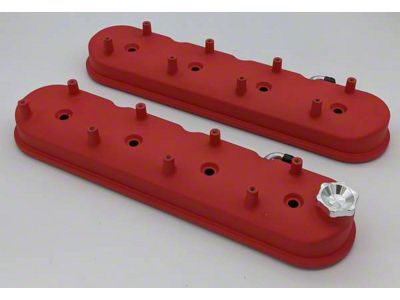 Granatelli Motor Sports Tall Valve Covers; Red Wrinkle (10-15 V8 Camaro)