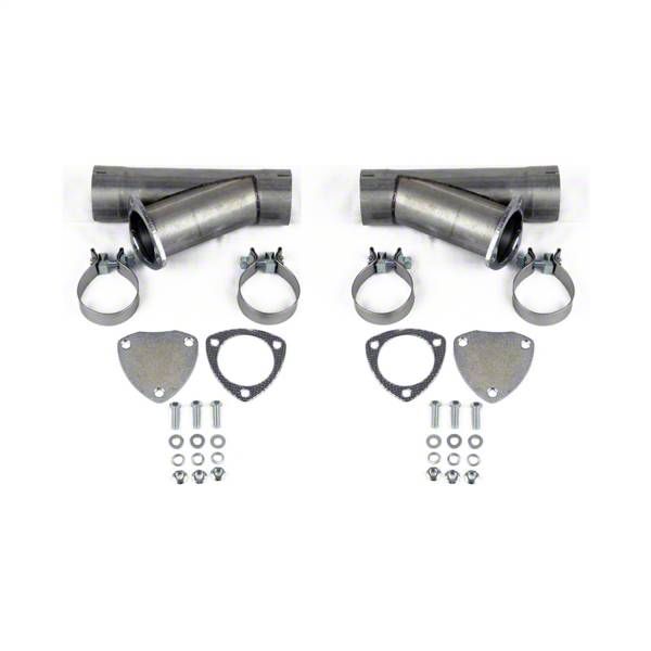 Granatelli Motor Sports Manual Exhaust Cutout; 4-Inch Aluminized Steel; Pair (Universal; Some Adaptation May Be Required)