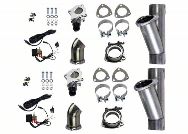 Granatelli Motor Sports Electronic Exhaust Cutout Dual System; 2.25-Inch Aluminized Steel (Universal; Some Adaptation May Be Required)