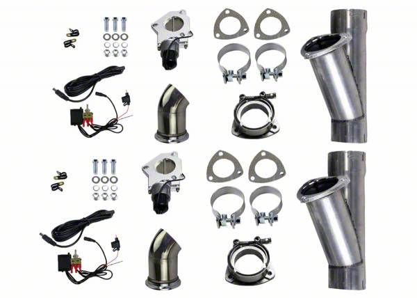 Granatelli Motor Sports Electronic Exhaust Cutout Dual System; 3-Inch Aluminized Steel (Universal; Some Adaptation May Be Required)