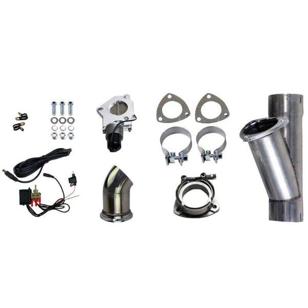 Granatelli Motor Sports Electronic Exhaust Cutout Single System; 2.25-Inch Aluminized Steel (Universal; Some Adaptation May Be Required)