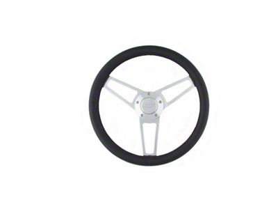Billet Series Steering Wheel; 14-Inch; Black and Polished (Universal; Some Adaptation May Be Required)