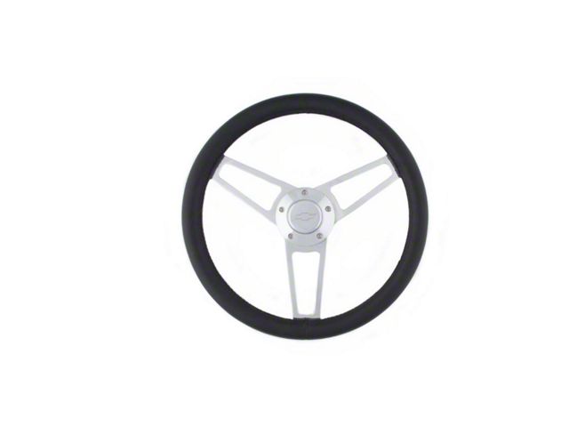 Billet Series Steering Wheel; 14-Inch; Black and Polished (Universal; Some Adaptation May Be Required)
