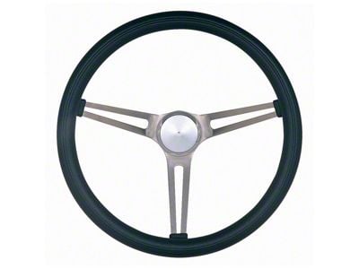 Classic Nostalgia Steering Wheel; 15-Inch; Black and Silver (Universal; Some Adaptation May Be Required)