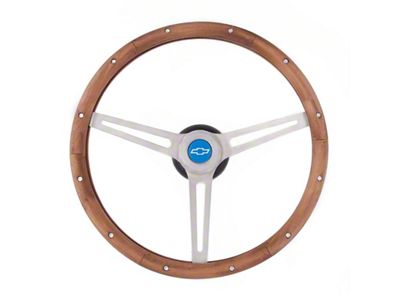 Classic Nostalgia Steering Wheel; 15-Inch; Walnut (Universal; Some Adaptation May Be Required)
