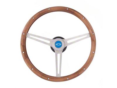 Classic Nostalgia Steering Wheel; 15-Inch; Walnut (Universal; Some Adaptation May Be Required)