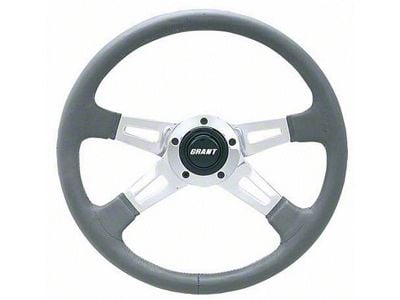 Collectors Edition Steering Wheel; 14-Inch; Gray and Polished (Universal; Some Adaptation May Be Required)