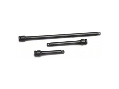 Grey Pnuematic 1/4-Inch Drive Standard and Deep Length Friction Ball Impact Extension Set; 3-Piece