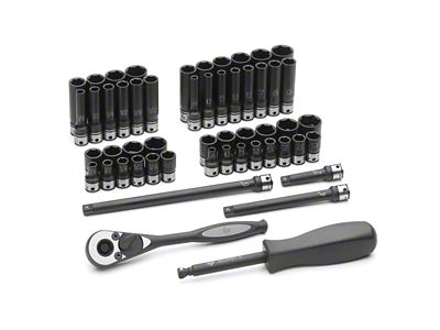 Grey Pnuematic 1/4-Inch Drive Standard and Deep Length Metric/SAE Impact Duo-Socket Set; 6-Point; 53-Piece