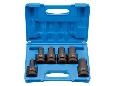 Grey Pnuematic 1-Inch Drive Standard Length SAE Hex Driver Impact Socket Set; 6-Piece