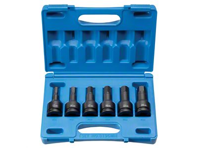 Grey Pnuematic 3/4-Inch Drive Standard Length Metric Hex Driver Impact Set; 6-Piece