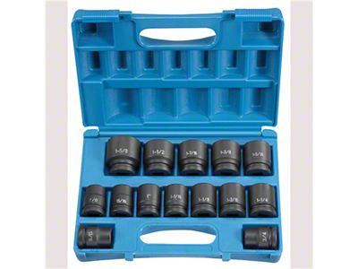 Grey Pnuematic 3/4-Inch Drive Standard Length SAE Impact Socket Set; 6-Point; 14-Piece