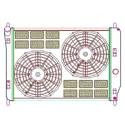 Griffin Radiators Corvette ComboUnit CrossFlow Radiator; 1-Row CU-00235 ...