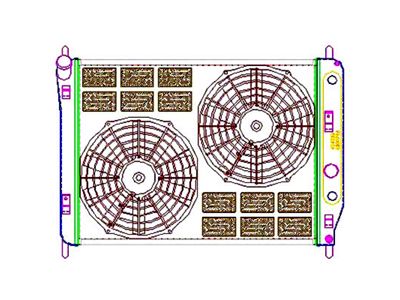 Griffin Radiators ComboUnit CrossFlow Radiator; 1-Row (05-13 Corvette C6 w/ Automatic Transmission)