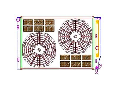 Griffin Radiators ComboUnit CrossFlow Radiator; 1-Row (97-04 Corvette C5 w/ Automatic Transmission)