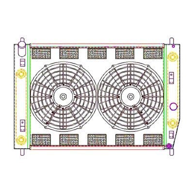 Griffin Radiators Corvette ComboUnit CrossFlow Radiator; 2-Row CU-90193 ...