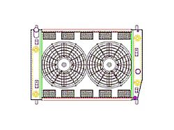 Griffin Radiators ComboUnit CrossFlow Radiator; 2-Row (05-13 Corvette C6 w/ Automatic Transmission)