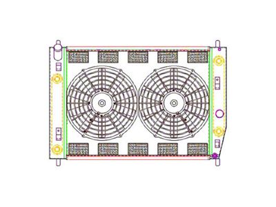 Griffin Radiators ComboUnit CrossFlow Radiator; 2-Row (05-13 Corvette C6 w/ Automatic Transmission)