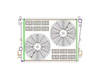 Griffin Radiators ComboUnit CrossFlow Radiator; 2-Row (12-13 V8 Mustang w/ Manual Transmission)