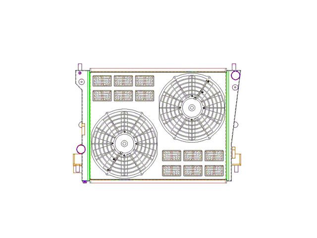 Griffin Radiators ComboUnit CrossFlow Radiator; 2-Row (12-13 V8 Mustang w/ Manual Transmission)