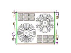 Griffin Radiators ComboUnit CrossFlow Radiator; 2-Row (05-11 V8 Mustang w/ Manual Transmission)