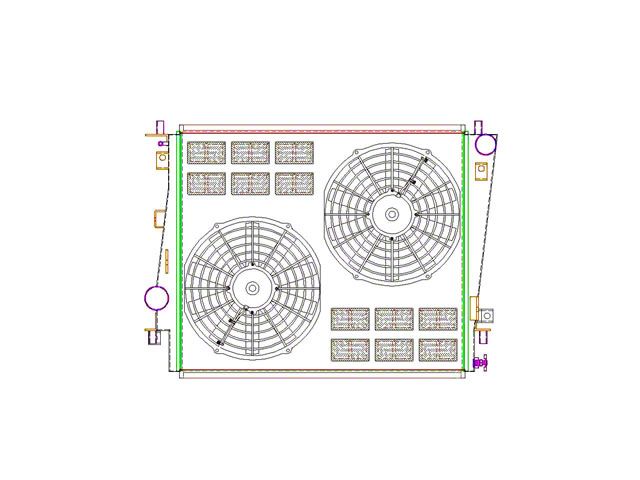 Griffin Radiators ComboUnit CrossFlow Radiator; 2-Row (05-11 V8 Mustang w/ Manual Transmission)